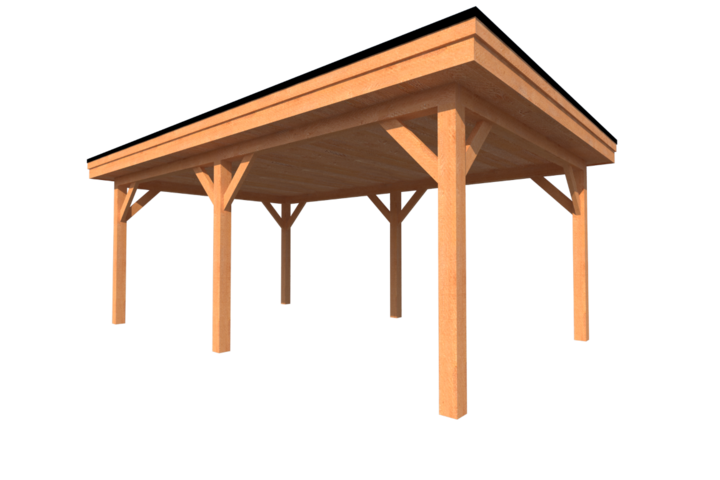 Houten carport plat dak 600 x 350cm