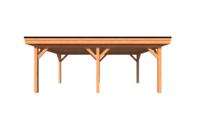 Houten carport plat dak 600 x 350cm
