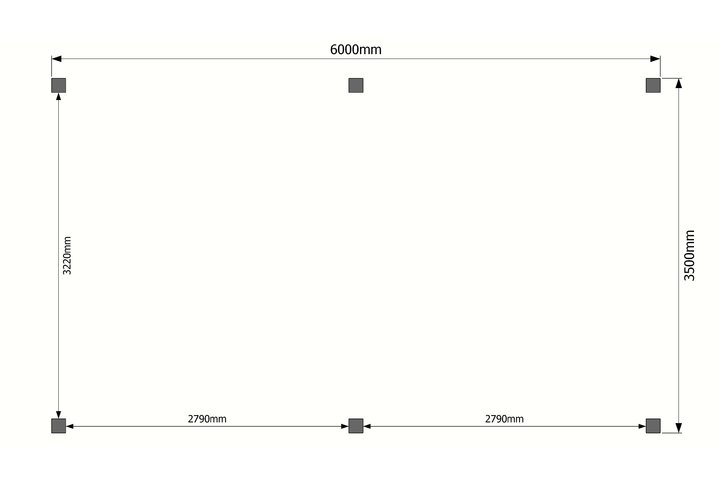 Houten carport plat dak 600 x 350cm