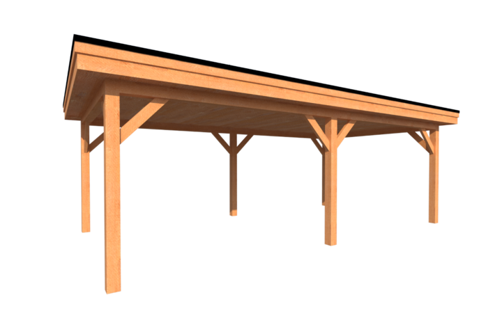 Houten carport plat dak 700 x 350cm