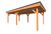 Houten carport plat dak 700 x 350cm
