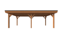 Houten carport plat dak 700 x 350cm