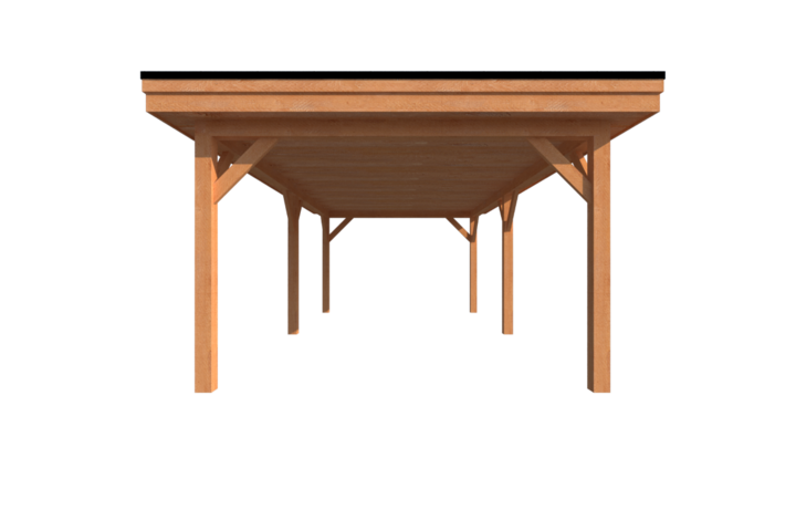 Houten carport plat dak 700 x 350cm