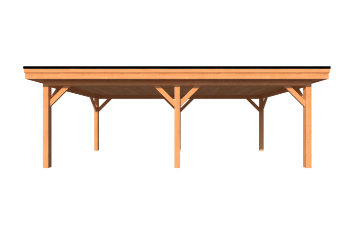 Houten carport plat dak 700 x 350cm