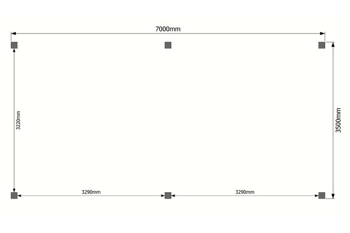 Houten carport plat dak 700 x 350cm