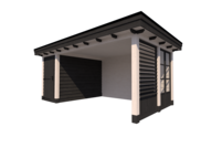 Tuinhuis met veranda plat dak 150 x 300 + 400cm Tuinhuis met veranda plat dak 150 x 300 + 400cm