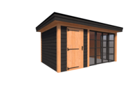 Tuinhuis met veranda plat dak 200 x 300 + 300cm Tuinhuis met veranda plat dak 200 x 300 + 300cm
