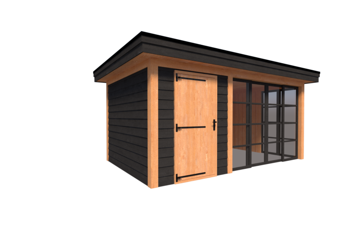 Tuinhuis met veranda plat dak 200 x 300 + 300cm Tuinhuis met veranda plat dak 200 x 300 + 300cm