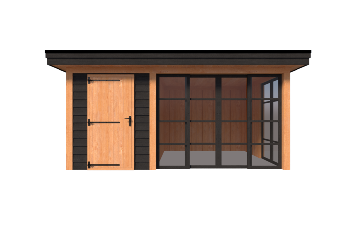 Tuinhuis met veranda plat dak 200 x 300 + 300cm Tuinhuis met veranda plat dak 200 x 300 + 300cm