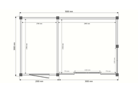 Tuinhuis met veranda plat dak 200 x 300 + 300cm Tuinhuis met veranda plat dak 200 x 300 + 300cm
