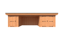 Tuinhuis duo met veranda plat dak 300 x 300 + 400 + 200 x 300cm Tuinhuis duo met veranda plat dak 300 x 300 + 400 + 200 x 300cm