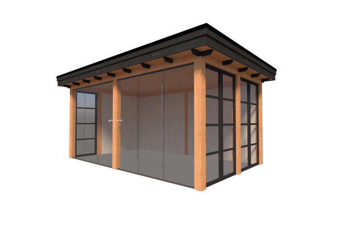 Buitenkamer veranda plat dak 500 x 300cm Buitenkamer veranda plat dak 500 x 300cm