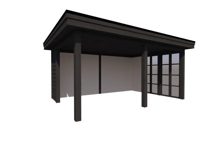 Houten veranda plat dak 500 x 350cm Houten veranda plat dak 500 x 350cm