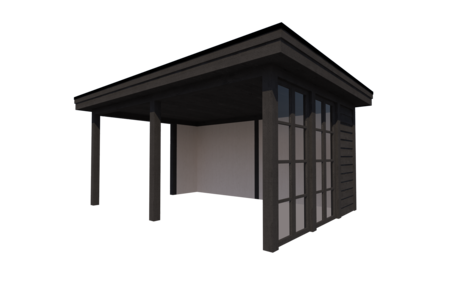 Houten veranda plat dak 500 x 350cm Houten veranda plat dak 500 x 350cm