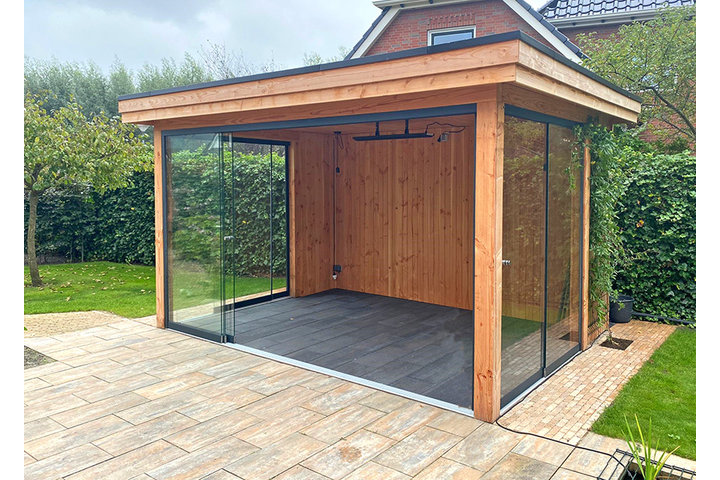 Buitenkamer veranda plat dak 500 x 300cm Buitenkamer veranda plat dak 500 x 300cm