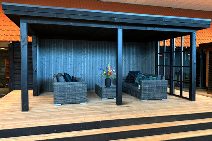 Buitenkamer veranda plat dak 350 x 250cm