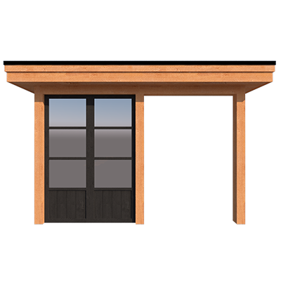 Halve zijwand steellook