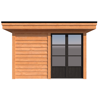 Half zijwand dicht / half zijwand steellook