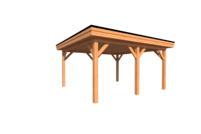 Houten carport plat dak 450 x 400cm Houten carport plat dak 450 x 400cm