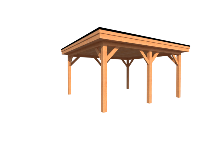 Houten carport plat dak 450 x 400cm Houten carport plat dak 450 x 400cm