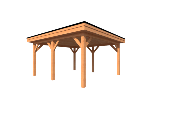 Houten carport plat dak 450 x 400cm Houten carport plat dak 450 x 400cm