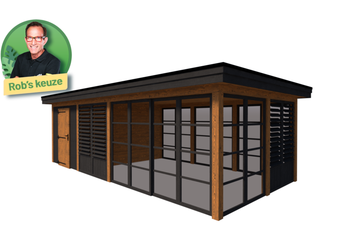 Tuinhuis met veranda 250 x 378 + 561cm Tuinhuis met veranda 250 x 378 + 561cm