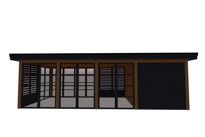 Tuinhuis met veranda 250 x 378 + 561cm Tuinhuis met veranda 250 x 378 + 561cm