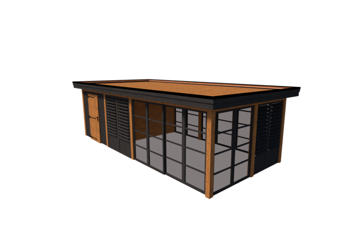 Tuinhuis met veranda 250 x 378 + 561cm Tuinhuis met veranda 250 x 378 + 561cm