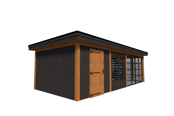 Tuinhuis met veranda 250 x 378 + 561cm Tuinhuis met veranda 250 x 378 + 561cm