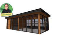 Tuinhuis met veranda 250 x 378 + 561cm met zonnepanelen