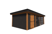 Tuinhuis met veranda 250 x 378 + 561cm met zonnepanelen