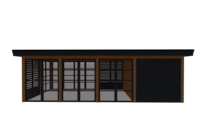 Tuinhuis met veranda 250 x 378 + 561cm met zonnepanelen