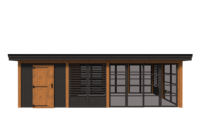 Tuinhuis met veranda 250 x 378 + 561cm met zonnepanelen