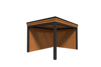 Houten veranda plat dak 400 x 300cm zonder overstek met zonnepanelen Houten veranda plat dak 400 x 300cm zonder overstek met zonnepanelen