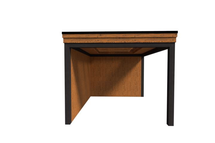 Houten veranda plat dak 400 x 300cm zonder overstek met zonnepanelen Houten veranda plat dak 400 x 300cm zonder overstek met zonnepanelen