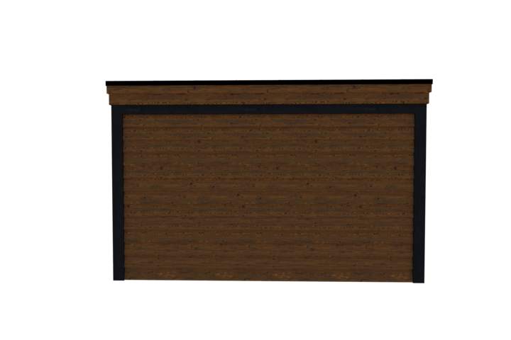 Houten veranda plat dak 400 x 300cm zonder overstek met zonnepanelen Houten veranda plat dak 400 x 300cm zonder overstek met zonnepanelen