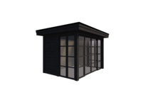 Buitenkamer veranda plat dak 350 x 250cm met zonnepanelen Buitenkamer veranda plat dak 350 x 250cm met zonnepanelen