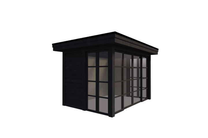 Buitenkamer veranda plat dak 350 x 250cm met zonnepanelen Buitenkamer veranda plat dak 350 x 250cm met zonnepanelen
