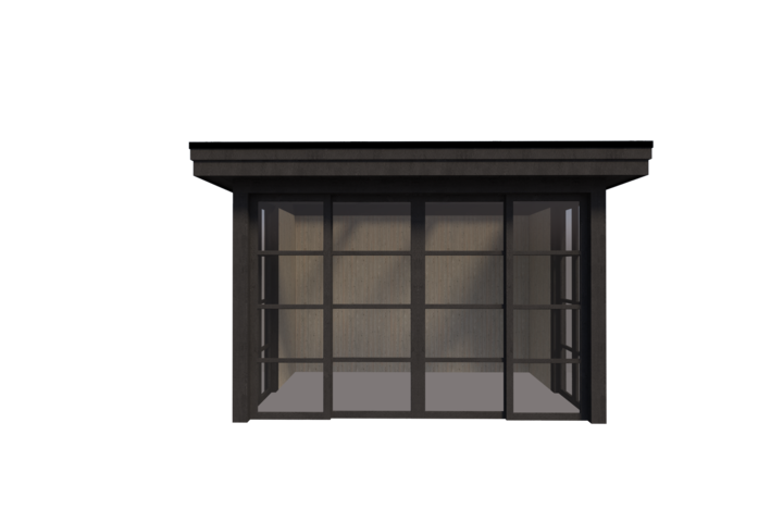 Buitenkamer veranda plat dak 350 x 250cm met zonnepanelen Buitenkamer veranda plat dak 350 x 250cm met zonnepanelen