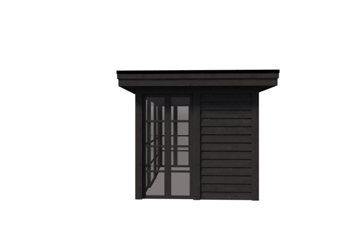 Buitenkamer veranda plat dak 350 x 250cm met zonnepanelen Buitenkamer veranda plat dak 350 x 250cm met zonnepanelen