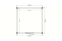 Tuinhuis plat dak 300 x 300cm met zonnepanelen