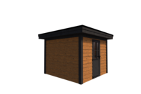 Tuinhuis plat dak 300 x 300cm met zonnepanelen