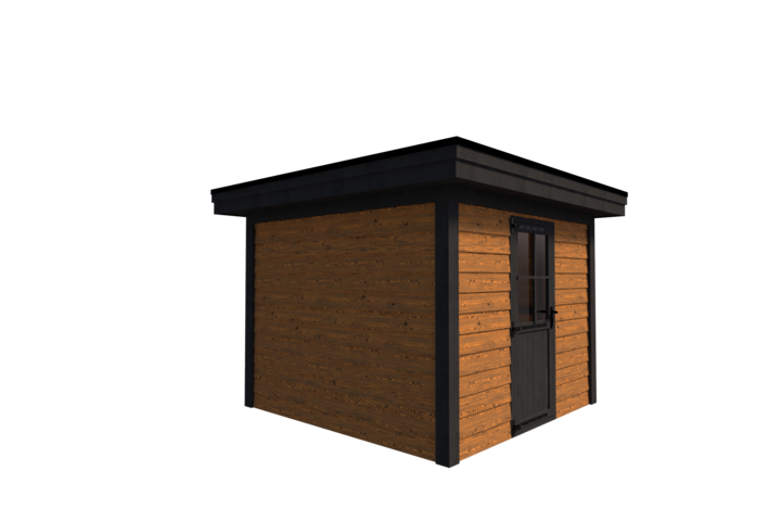 Tuinhuis plat dak 300 x 300cm met zonnepanelen