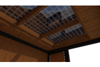 Tuinhuis met veranda plat dak 200 x 300 + 350cm met zonnepanelen