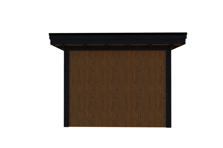 Tuinhuis met veranda plat dak 200 x 300 + 350cm met zonnepanelen