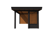 Tuinhuis met veranda plat dak 200 x 300 + 350cm met zonnepanelen