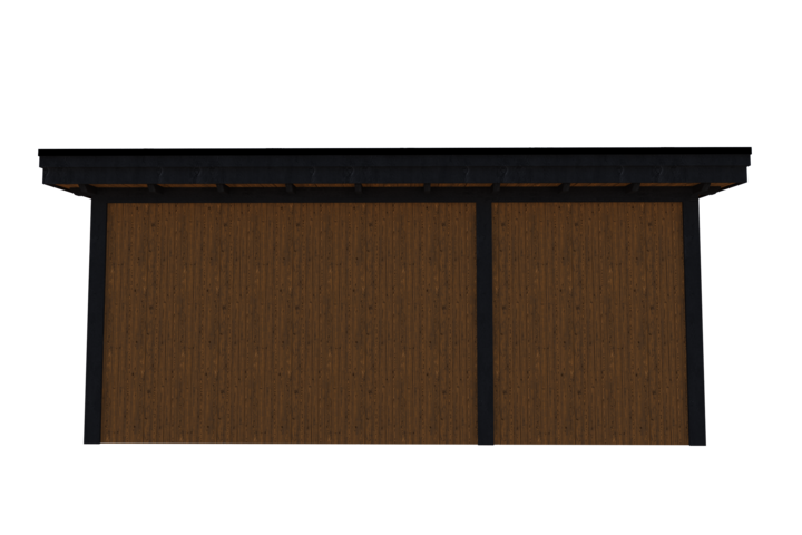 Tuinhuis met veranda plat dak 200 x 300 + 350cm met zonnepanelen