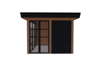 Tuinhuis met veranda plat dak 200 x 300 + 300cm met zonnepanelen Tuinhuis met veranda plat dak 200 x 300 + 300cm met zonnepanelen