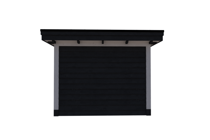 Tuinhuis met veranda plat dak 150 x 300 + 400cm met zonnepanelen