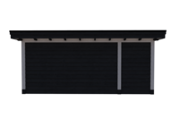 Tuinhuis met veranda plat dak 150 x 300 + 400cm met zonnepanelen